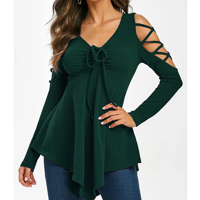 2019 Winter Long Top Tshirt Hollow Out Sexy Streetwear Bandage Long Sleeve Knitted Tee Shirt Women Plus Size Basic Tops Office
2019 Winter Long Top Tshirt Hollow Out Sexy Streetwear Bandage Long Sleeve Knitted Tee Shirt Women Plus Size Basic Tops Office