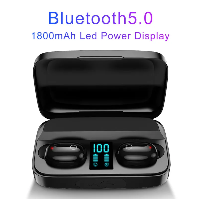 TWS наушники-макароны Bluetooth-совместимая светодиодный ная гарнитура с цифровым