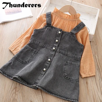 Thunderers Children 2pcs Outfits Long Sleeve Shirt With Jeans Dress Girl School Clothes Spring Autumn Kids Clothes Suit 24M-6Y
Thunderers Children 2pcs Outfits Long Sleeve Shirt With Jeans Dress Girl School Clothes Spring Autumn Kids Clothes Suit 24M-6Y