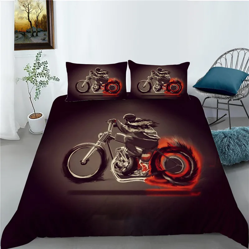 3D Motorcycle Bedding Set Queen Size Duvet Cover Microfiber Bedclothes Soft Breathable King Full Double Room Decorations
3D Motorcycle Bedding Set Queen Size Duvet Cover Microfiber Bedclothes Soft Breathable King Full Double Room Decorations