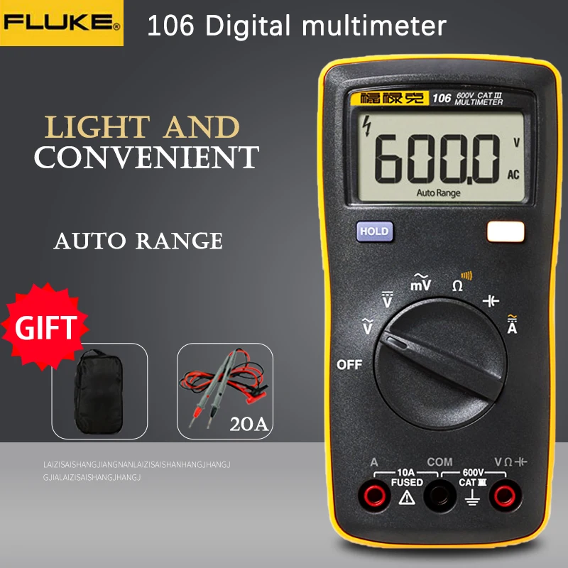 Fluke 106 Mini Digital Multimeter auto range for AC/DC Voltage Resistance Capacitance Frequency duty cycle tester
Fluke 106 Mini Digital Multimeter auto range for AC/DC Voltage Resistance Capacitance Frequency duty cycle tester