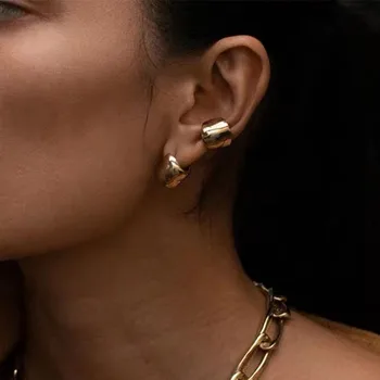 Punk Gold Silver Color Metal Tube Circle Clip On Earrings Women Minimalist Fake Earcuff Earrings no Piercing Fashion Jewelry
Punk Gold Silver Color Metal Tube Circle Clip On Earrings Women Minimalist Fake Earcuff Earrings no Piercing Fashion Jewelry