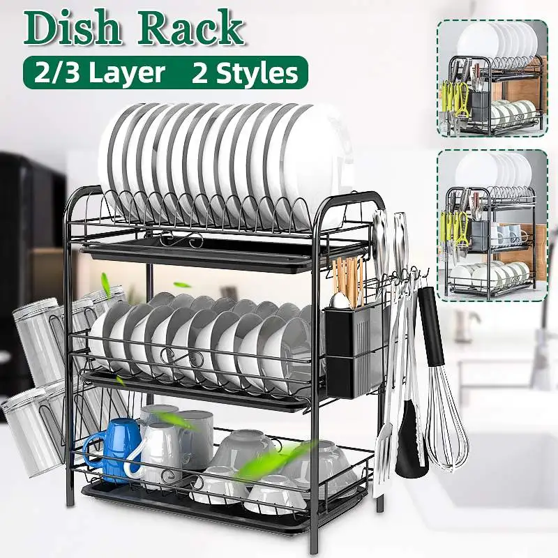 2/3 Layers Dish Drainer Rack Multi-Functional Kitchen Drain Organizer Kitchen Storage Rack Dish Shelf Sink Rack Home Supplies
2/3 Layers Dish Drainer Rack Multi-Functional Kitchen Drain Organizer Kitchen Storage Rack Dish Shelf Sink Rack Home Supplies