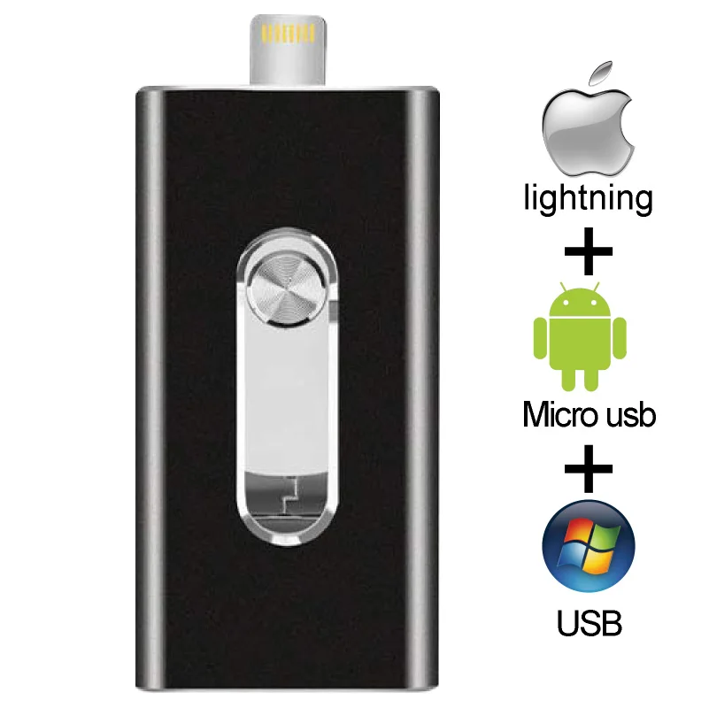 3 in 1 USB 3.0 Flash Drive Memory Stick OTG Pendrive For iPhone PC APPLE 256GB 128GB 64GB 32GB 16GB U disk | Компьютеры и офис
