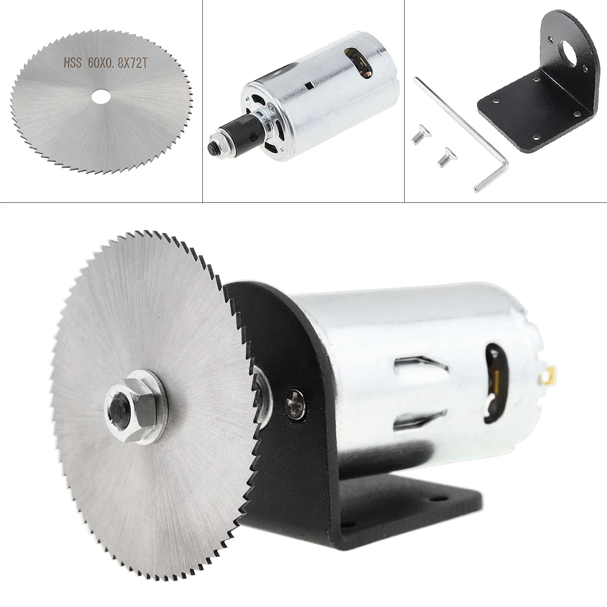 24V 555 Motor Table Saw Kit with Ball Bearing Mounting Bracket and 60mm Saw Blade for Woodworking Cutting Polishing Engraving
24V 555 Motor Table Saw Kit with Ball Bearing Mounting Bracket and 60mm Saw Blade for Woodworking Cutting Polishing Engraving