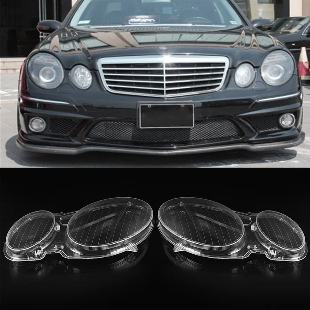 

For Mercedes Benz W211 E240 E200 E350 E280 E300 2002-2009 E CLASS Car Headlight Lens Glass Cover Lamp Shell Pair