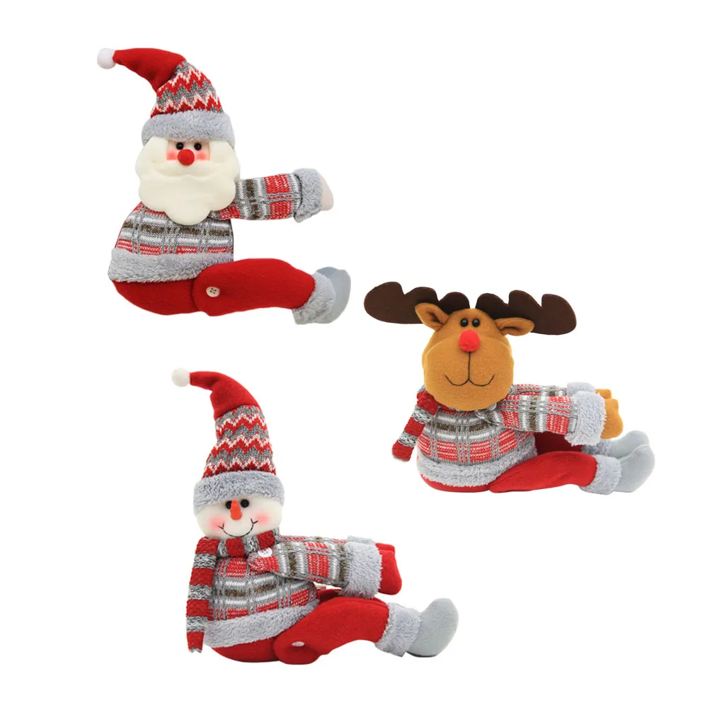 christmas snowman santa animal doll curtain buckle room window