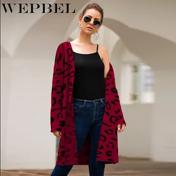 WEPBEL Autumn Spring Leopard Leisure Style Knitted Sweater Women Long Cardigan Long Sleeve Sweater Female Lady Outwear Coats
WEPBEL Autumn Spring Leopard Leisure Style Knitted Sweater Women Long Cardigan Long Sleeve Sweater Female Lady Outwear Coats
