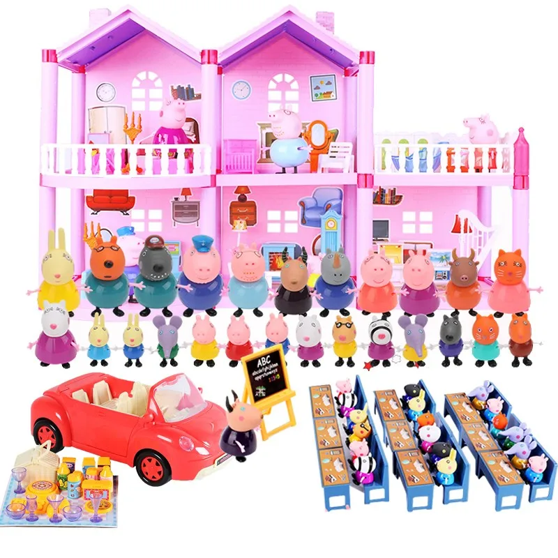 Peppa Pig family of four set scene toy slide picnic car Camping house simulation doll house family set child birthday gift
Peppa Pig family of four set scene toy slide picnic car Camping house simulation doll house family set child birthday gift