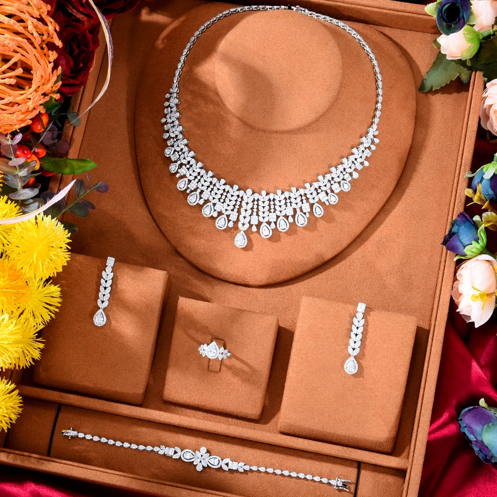 GODKI Famous Brand 4PCS Flower Luxury African Jewelry Set For Women Wedding Party Zircon Crystal Dubai Bridal Jewelry Set Gift
GODKI Famous Brand 4PCS Flower Luxury African Jewelry Set For Women Wedding Party Zircon Crystal Dubai Bridal Jewelry Set Gift