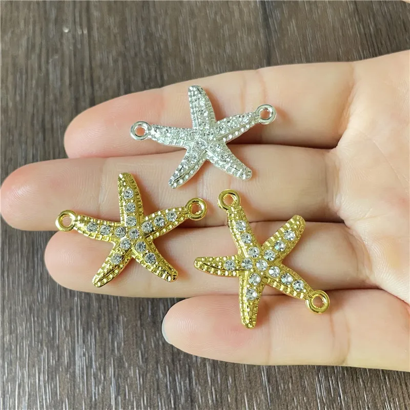 Alloy Accessories Plating Silver Gold Double Hanging Inlaid Glass Starfish Connector DIY Making Beaded Bracelet Necklace Amulet
Alloy Accessories Plating Silver Gold Double Hanging Inlaid Glass Starfish Connector DIY Making Beaded Bracelet Necklace Amulet