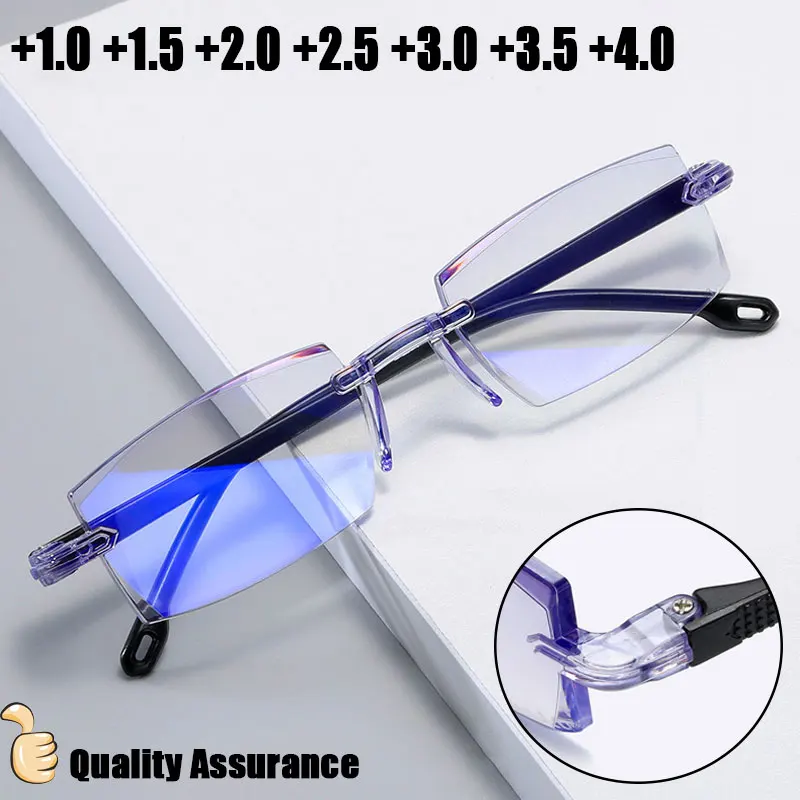 New Bifocal Progressive Reading Glasses Women Men Blue Light Blocking Multifocal Eyewear Ultralight Rimless Diopter Eyeglasses
New Bifocal Progressive Reading Glasses Women Men Blue Light Blocking Multifocal Eyewear Ultralight Rimless Diopter Eyeglasses