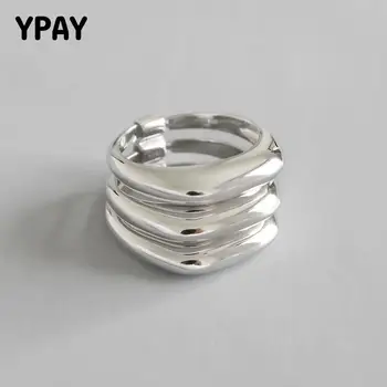YPAY Real 100% 925 Sterling Silver Creative Three Layers Rings for Women INS Simple Midi Ring Fine Jewelry Accessories YMR708 
YPAY Real 100% 925 Sterling Silver Creative Three Layers Rings for Women INS Simple Midi Ring Fine Jewelry Accessories YMR708