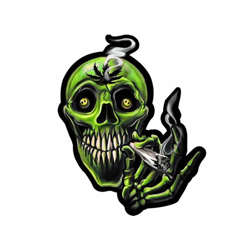 Виниловый 3D стикер для автомобиля DAWASARU Smoking Skull s Auto Moto Bike Car Van Truck Racing Weird Custom Sticker 13
