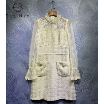 SEQINYY Elegant Dress 2020 Autumn Winter New Fashion Design Women Lace Luxury Beading Sequined Pocket Tweed Dress Straight Mini
SEQINYY Elegant Dress 2020 Autumn Winter New Fashion Design Women Lace Luxury Beading Sequined Pocket Tweed Dress Straight Mini
