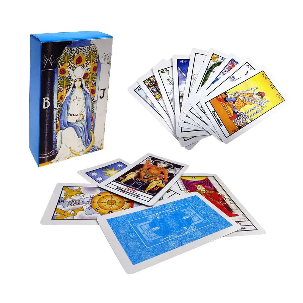 Russian Tarot Cards Board Game With Colorful Box Divination Fate Tarot Cards Game For Families Children Kids
Russian Tarot Cards Board Game With Colorful Box Divination Fate Tarot Cards Game For Families Children Kids