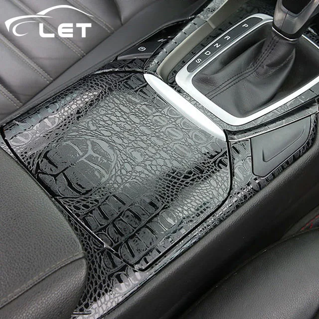 

black Crocodile Leather Grain Texture Vinyl Car Wrap Sticker Decal Film Adhesive Sticker Interior Car Styling Covering Wrapping