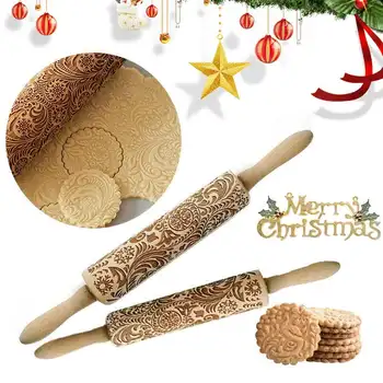 35/43cmX5cm Christmas Embossing Rolling Pin Baking Cookies Noodle Biscuit Fondant Cake Dough Engraved Roller Reindeer Snowflake
35/43cmX5cm Christmas Embossing Rolling Pin Baking Cookies Noodle Biscuit Fondant Cake Dough Engraved Roller Reindeer Snowflake
