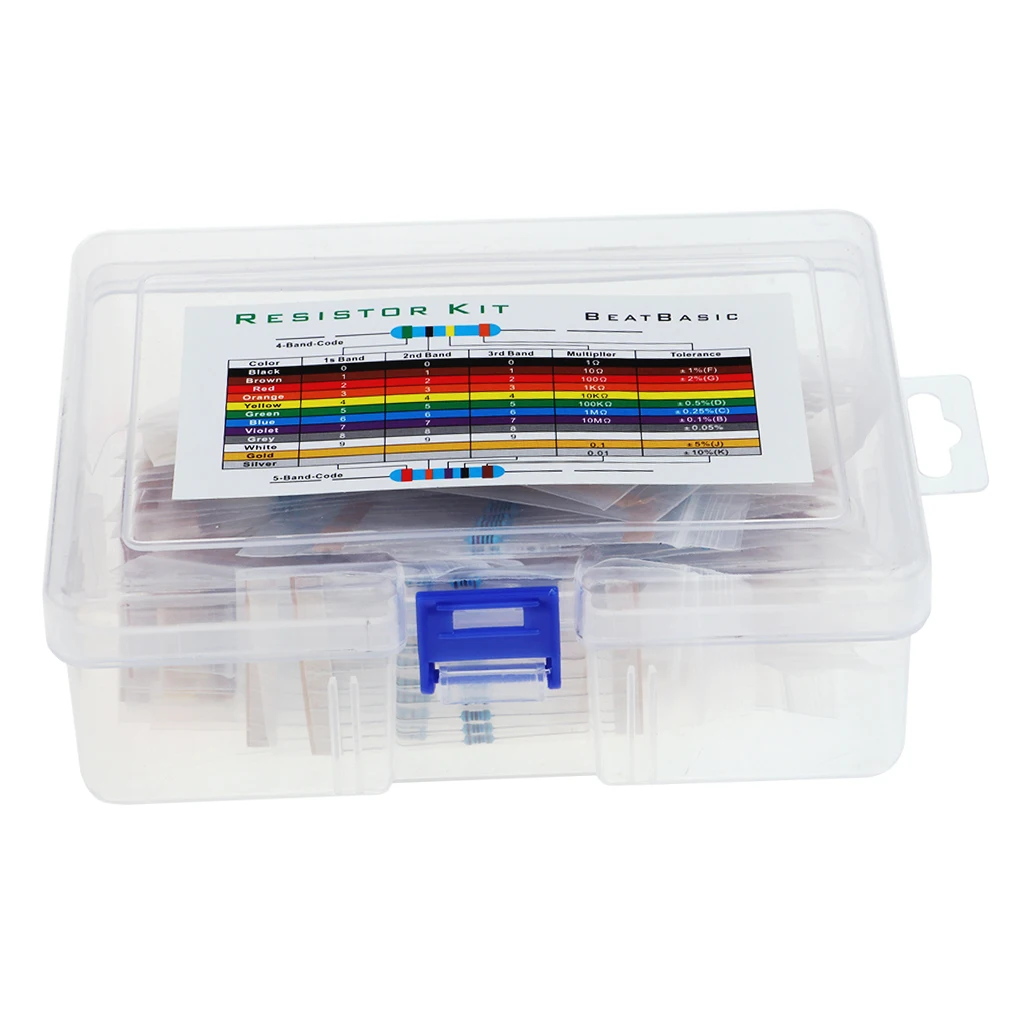 1000 Pieces 50 Values 1% Resistor Kit, 1 Ohm-10M Ohm 1/4W Metal Film Resistors Assortment for DIY and Experiments 1000 Pieces 50 Values 1% Resistor Kit, 1 Ohm-10M Ohm 1/4W Metal Film Resistors Assortment for DIY and Experiments