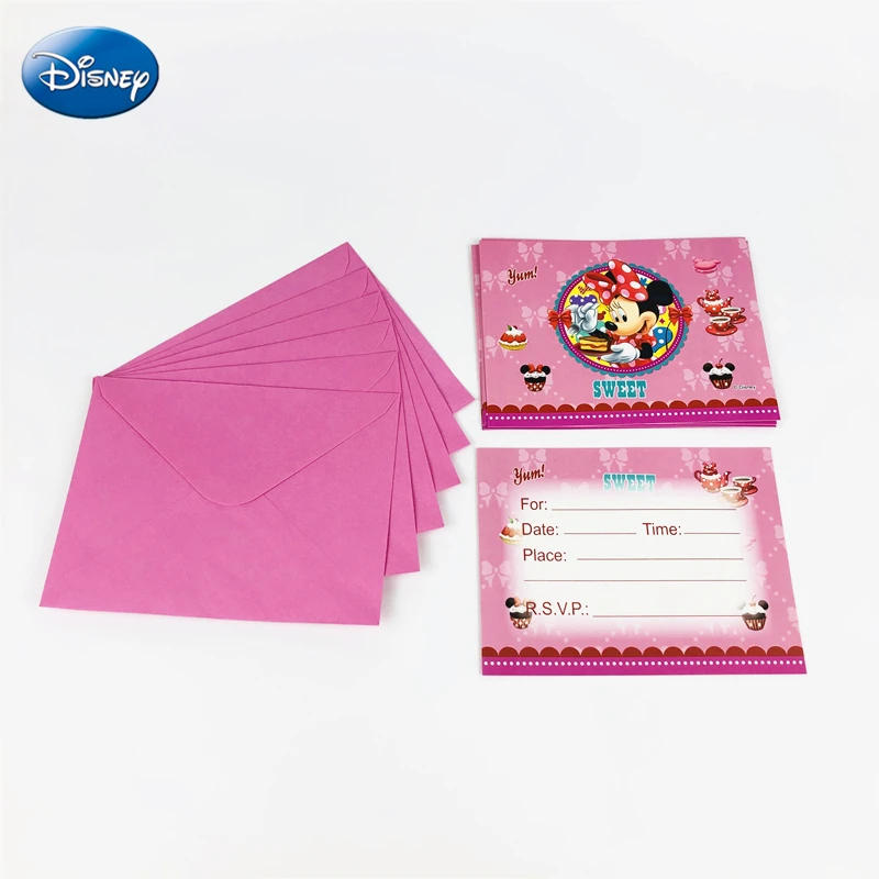 6pcs card+6pcs mailer Disney Minnie Mouse Pink Party Invitation Card Kid Boy Birthday Party Baby Shower Supplies Party Favors
6pcs card+6pcs mailer Disney Minnie Mouse Pink Party Invitation Card Kid Boy Birthday Party Baby Shower Supplies Party Favors
