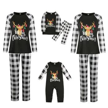 Family Christmas Matching Pajamas Set Cartoon Deer Letter Printing Round Neck Pyjamas Adult Kid Baby Romper Nightwear Homewear
Family Christmas Matching Pajamas Set Cartoon Deer Letter Printing Round Neck Pyjamas Adult Kid Baby Romper Nightwear Homewear