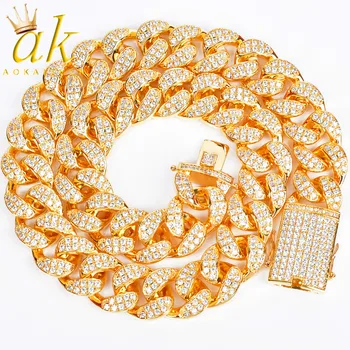 Men's 20mm Heavy Mixed Color Miami Cuban Necklace Choker Iced Cubic Zircon Hip hop Jewelry Gold Chain 18" 20"
Men's 20mm Heavy Mixed Color Miami Cuban Necklace Choker Iced Cubic Zircon Hip hop Jewelry Gold Chain 18" 20"