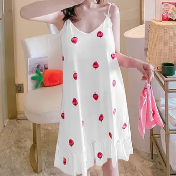 sexy sleepwear lingerie пижама женская топ носки Women pajamas V-Neck Casual Sleeveless Camis Nightgown Fruit Printed Dress
sexy sleepwear lingerie пижама женская топ носки Women pajamas V-Neck Casual Sleeveless Camis Nightgown Fruit Printed Dress