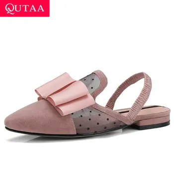 QUTAA 2020 Pointed Toe Butterfly-Knot Summer Sweet Women Flats Shoes Kid Suede Mesh Comfort Back Strap Ladies Sandals Size 34-42
QUTAA 2020 Pointed Toe Butterfly-Knot Summer Sweet Women Flats Shoes Kid Suede Mesh Comfort Back Strap Ladies Sandals Size 34-42