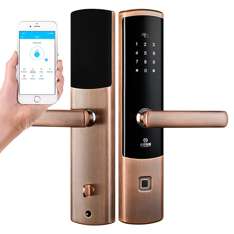 Digital Biometric Fingerprint Lock Keyless Smart Door Lock APP+Fingerprint+Password+RFID Card+Key Unlocking
Digital Biometric Fingerprint Lock Keyless Smart Door Lock APP+Fingerprint+Password+RFID Card+Key Unlocking