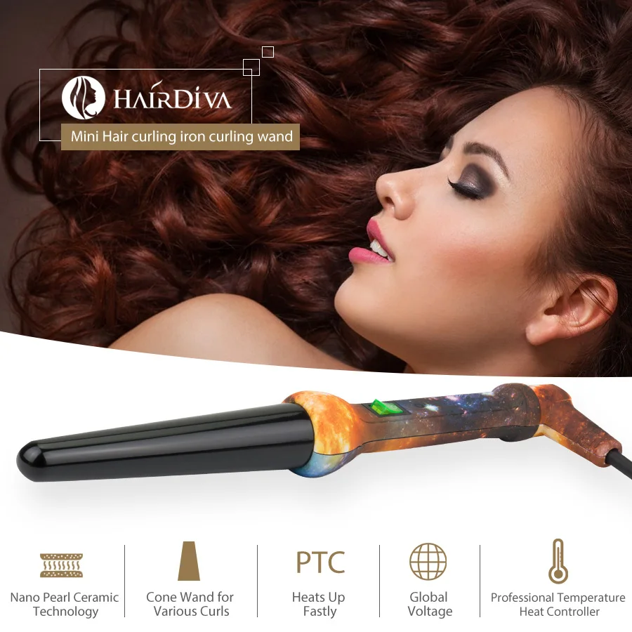 Пре продажа HairDiva щипцы для завивки волос Waver конус электрические бигуди