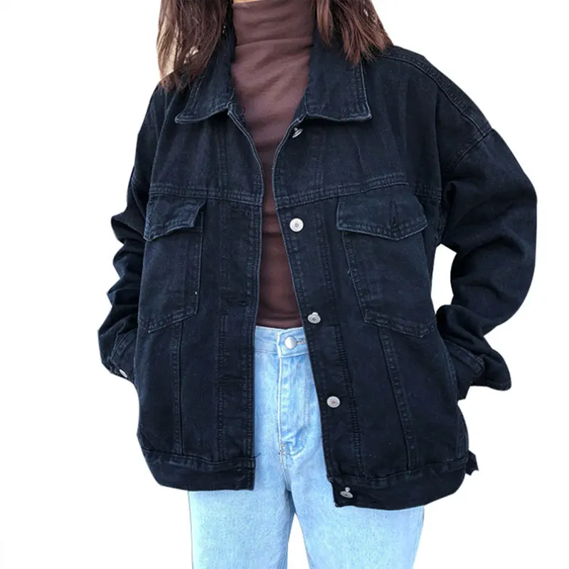 Women's Denim Jacket 2019 Black Jeans Jacket Autumn Winter Coat Casual Harajuku Streetwear Loose Pockets Windbreaker
Women's Denim Jacket 2019 Black Jeans Jacket Autumn Winter Coat Casual Harajuku Streetwear Loose Pockets Windbreaker