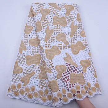 Gold African Lace Fabric 2020 High Quality Soft Evelet Cotton Lace With Stones Nigerian Swiss Lace Fabrics For Dress Y1866 
Gold African Lace Fabric 2020 High Quality Soft Evelet Cotton Lace With Stones Nigerian Swiss Lace Fabrics For Dress Y1866