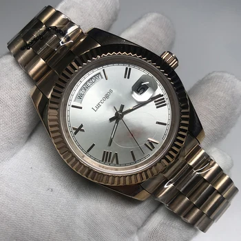 top DAYDATE Rose Gold Watch silver dial roman number 41mm AAA Men Luxury Watch Day-Date President Automatic Mechanical Watches
top DAYDATE Rose Gold Watch silver dial roman number 41mm AAA Men Luxury Watch Day-Date President Automatic Mechanical Watches