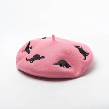 Handmade Embroidery Dinosaur Pure Wool Beret Women Hats Cartoon Animal Warm Autumn Winter Hat Female Painter Cap Lady Gorro
Handmade Embroidery Dinosaur Pure Wool Beret Women Hats Cartoon Animal Warm Autumn Winter Hat Female Painter Cap Lady Gorro