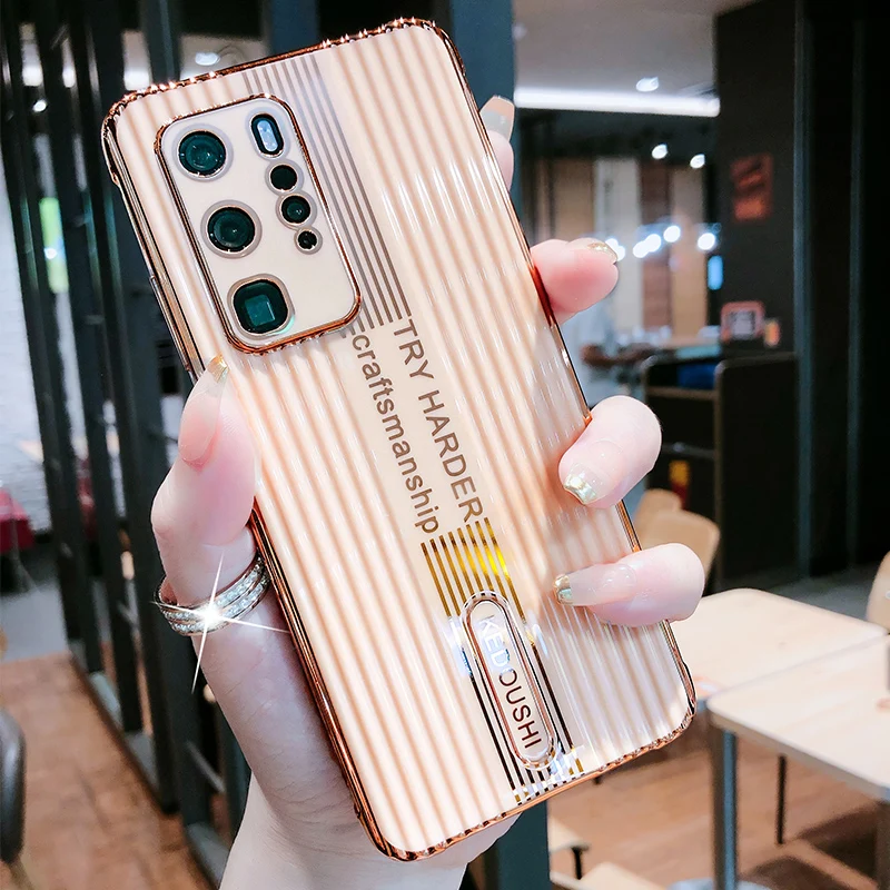 Роскошный милый силиконовый чехол с покрытием для телефона Huawei P40 P30 P20 Mate 30 20 Pro Honor