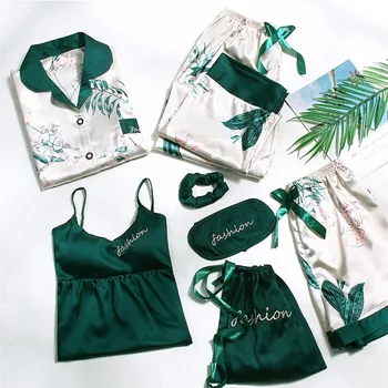 About Product: Seven Sets of Silk Pajamas nv duan xiu with Chest Pad Silk Thin Tracksuit Set Sexy Summer and Autumn
About Product: Seven Sets of Silk Pajamas nv duan xiu with Chest Pad Silk Thin Tracksuit Set Sexy Summer and Autumn