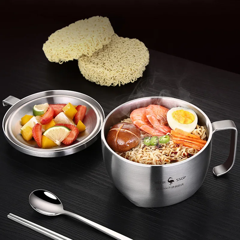 Stainless Steel Instant Noodle Bowl with Lid Students Dormitory Lunch Box Instant Noodles Bowl 304 Soup Bowl Large Size Rice Bow
Stainless Steel Instant Noodle Bowl with Lid Students Dormitory Lunch Box Instant Noodles Bowl 304 Soup Bowl Large Size Rice Bow