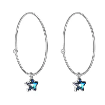 Hoop Earrings Sterling 925 Silver With LEKANI Crystals From Swarovski Circle Star Earrings Fine Jewelry for Women Fashion Gift
Hoop Earrings Sterling 925 Silver With LEKANI Crystals From Swarovski Circle Star Earrings Fine Jewelry for Women Fashion Gift