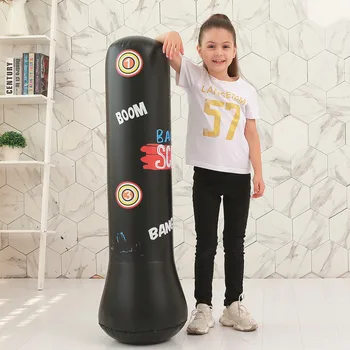 1.2M-1.6M Boxing Punching Bag Kids Inflatable Aerated Irrigation Sandbag Adults Kids Entertainment Vent Fight Ground Sandbag