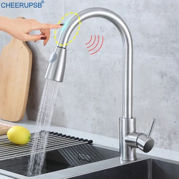 Smart Sensor Kitchen Sink Faucets Auto Touch Hot Cold Water Mixer Tap Deck Mount Pull Out Crane Automatic Stainless Steel Taps
Smart Sensor Kitchen Sink Faucets Auto Touch Hot Cold Water Mixer Tap Deck Mount Pull Out Crane Automatic Stainless Steel Taps