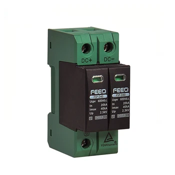 DC SPD Solar 2P 600V 20KA~40KA Din Rail Outdoor Power Protection Protective Device Surge Protector Surge TUV & CE
DC SPD Solar 2P 600V 20KA~40KA Din Rail Outdoor Power Protection Protective Device Surge Protector Surge TUV & CE