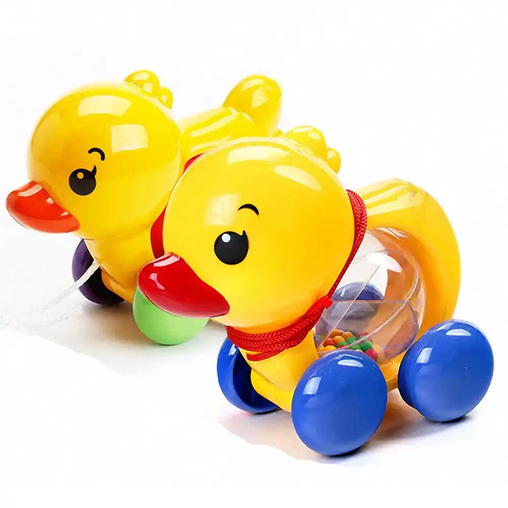 1pc baby rattles toys pull rope yellow duck car animals newborn