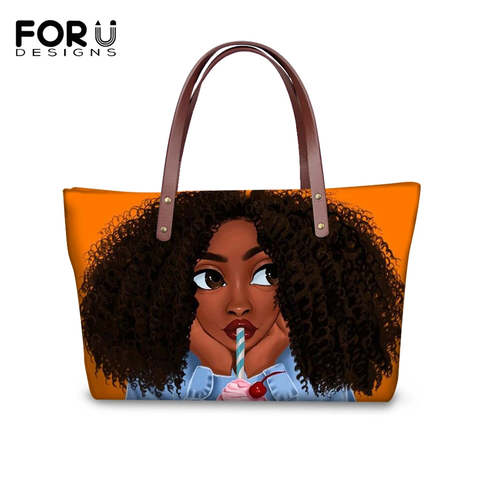 FORUDESIGNS Fashion Women's Totes Handbags Afro African Girls Prints Pattern Shoulder Handbags Large Capacity Girls Totes Bags
FORUDESIGNS Fashion Women's Totes Handbags Afro African Girls Prints Pattern Shoulder Handbags Large Capacity Girls Totes Bags