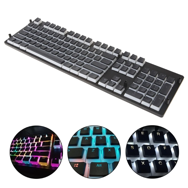 RGB 108 Keycaps ANSI Layout PBT White Pudding Double Skin Milk Shot Backlit Keycap For OEM Cherry MX gh60 poker 87 tkl 104 108
RGB 108 Keycaps ANSI Layout PBT White Pudding Double Skin Milk Shot Backlit Keycap For OEM Cherry MX gh60 poker 87 tkl 104 108