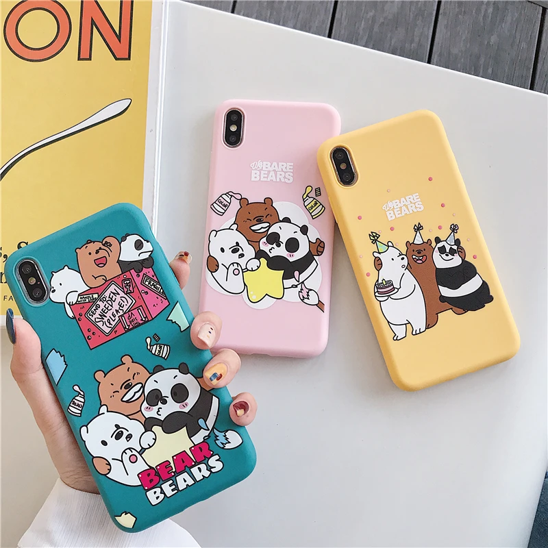 Cute Animation We Bare Bears Grizzly Panda Ice Bear Cover Case for iphone X XR XS MAX 6 6s 7 8 plus Candy Soft TPU Phone Coque
Cute Animation We Bare Bears Grizzly Panda Ice Bear Cover Case for iphone X XR XS MAX 6 6s 7 8 plus Candy Soft TPU Phone Coque