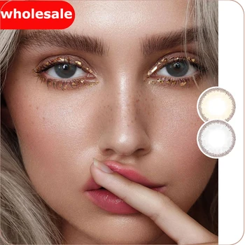 (Wholesale)YELLOW and GRAY Color Contacts Yearly Colored Contacts Beautiful Pupil Color Contact Lenses With Case 
(Wholesale)YELLOW and GRAY Color Contacts Yearly Colored Contacts Beautiful Pupil Color Contact Lenses With Case