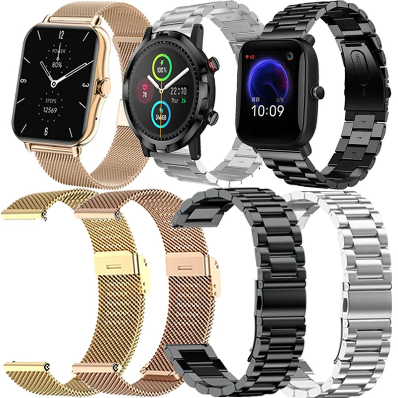 

Bracelet For Xiaomi Huami Amazfit Bip U Pro S Lite Strap Stainless Steel Watchband Amazfit GTS 2 Mini 2e 3 Wristband