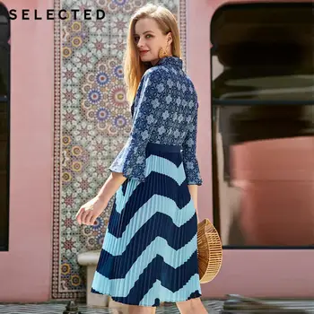 SELECTED new women's fashion print pleated three-quarter sleeve dress S|41912J523
SELECTED new women's fashion print pleated three-quarter sleeve dress S|41912J523