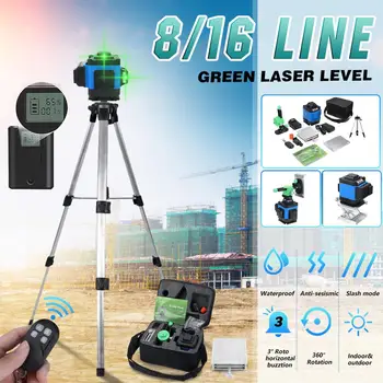 ZEAST Laser Level Green Light 8/16 Lines 4D Self-Leveling 360° Horizontal&Vertical Cross LED Display Powerful Fit Wall Ground
ZEAST Laser Level Green Light 8/16 Lines 4D Self-Leveling 360° Horizontal&Vertical Cross LED Display Powerful Fit Wall Ground