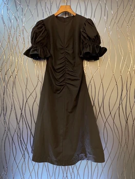 2020 New Style for Autumn and Winter Women's Crew Neck Wrinkled Decorative Speakers Short Sleeve Slim Fit a Pendulum Dress 907
2020 New Style for Autumn and Winter Women's Crew Neck Wrinkled Decorative Speakers Short Sleeve Slim Fit a Pendulum Dress 907